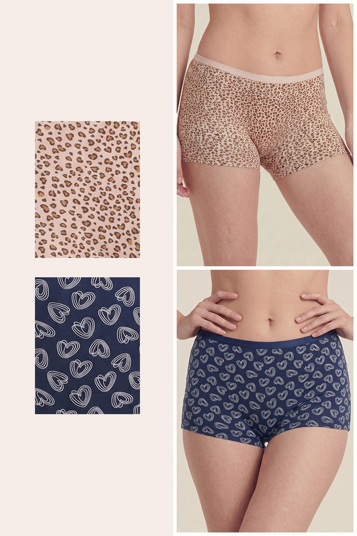 Zivame Medium Rise Full Coverage Boyshort (Pack of 2) - Multicolor — image 2